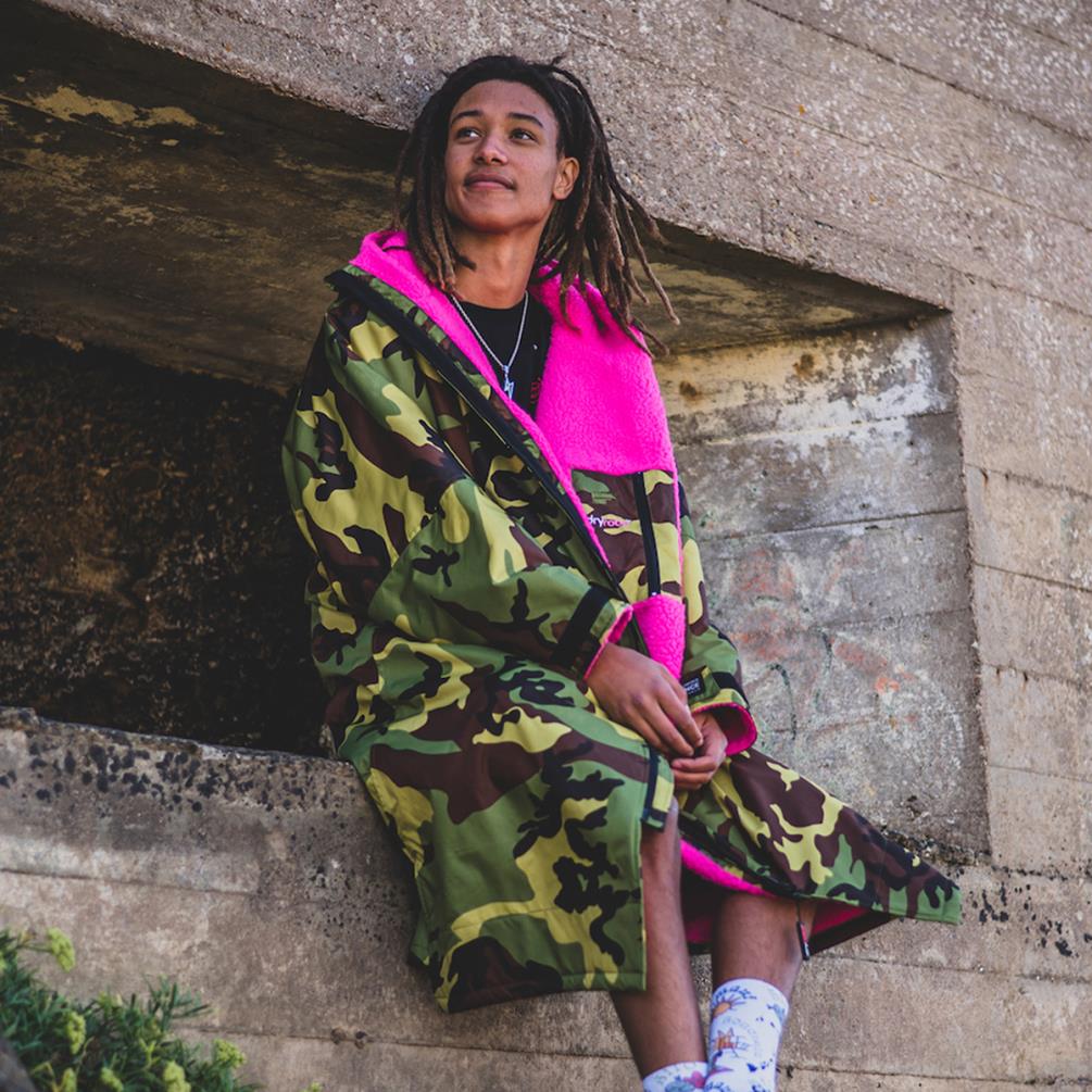 dryrobe Advance Long Sleeve Changing Robe - Camo / Pink Extra Image 5